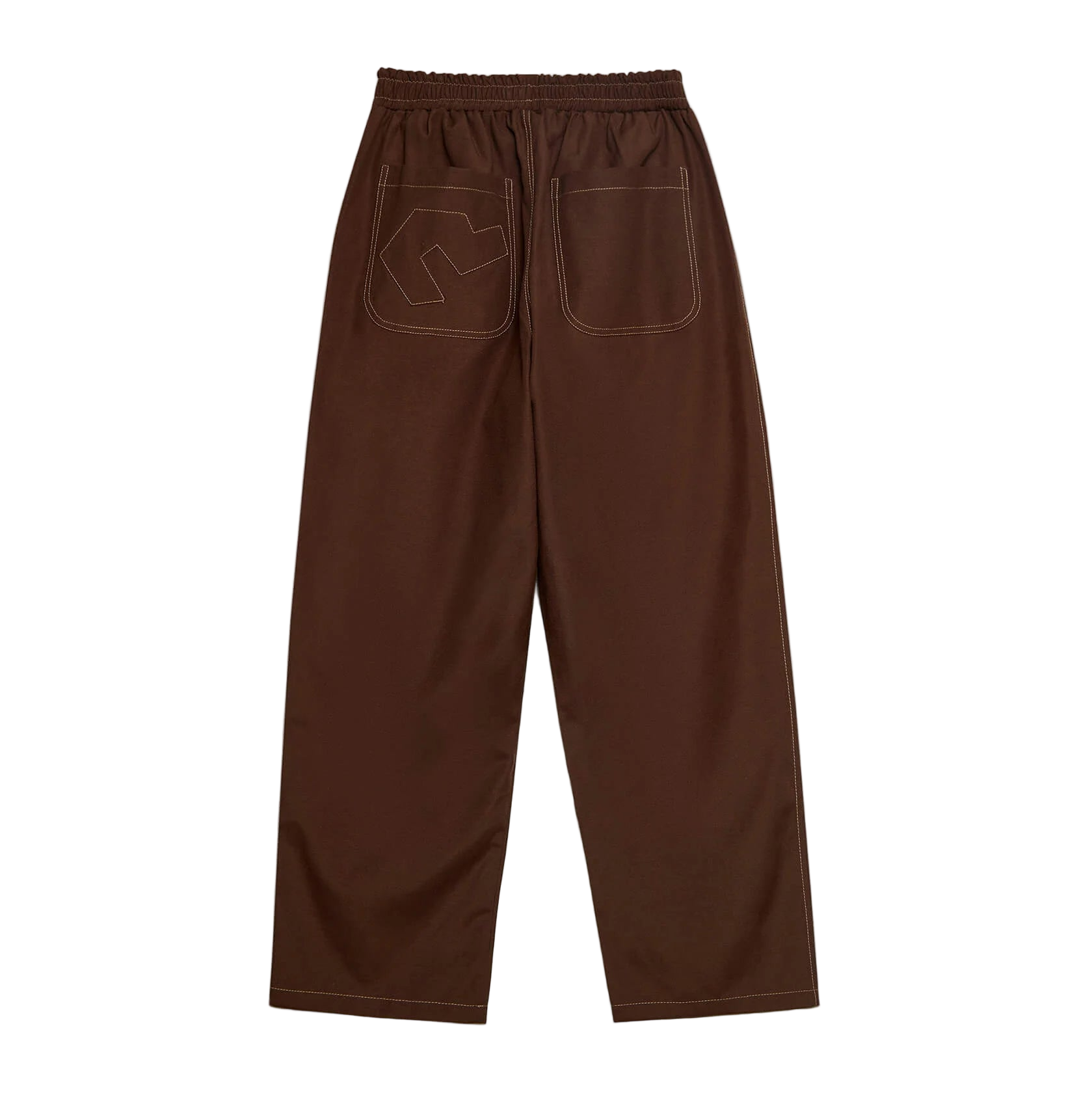 Brown pants with front pockets on a white background