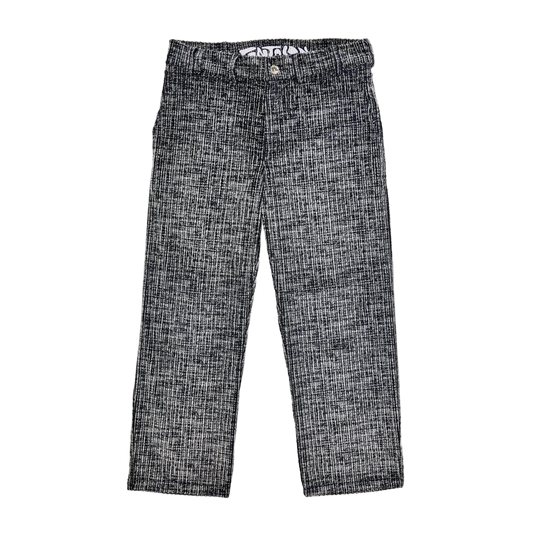 Black and white checkered pants on a white background