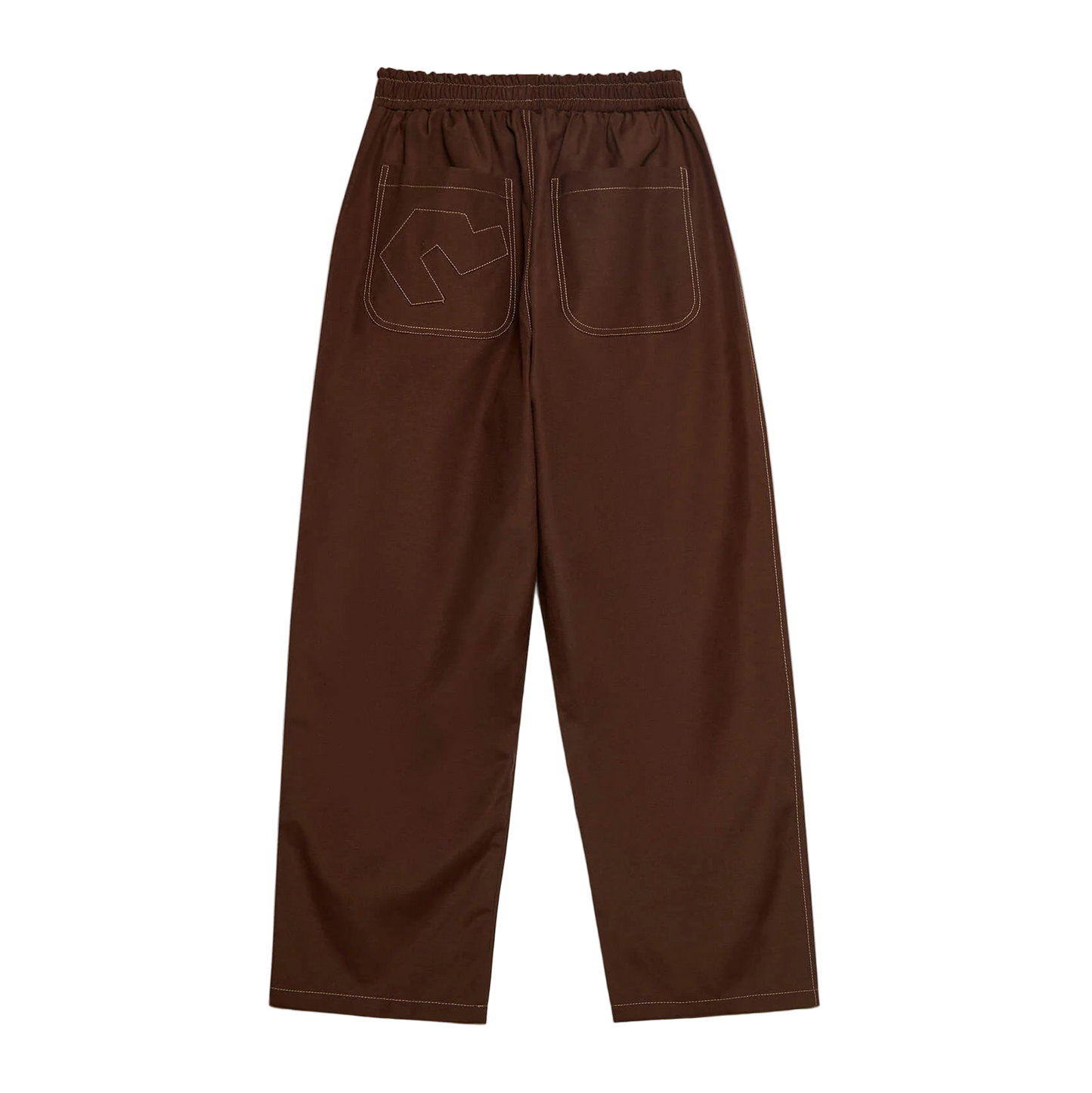 Brown pants with front pockets on a white background